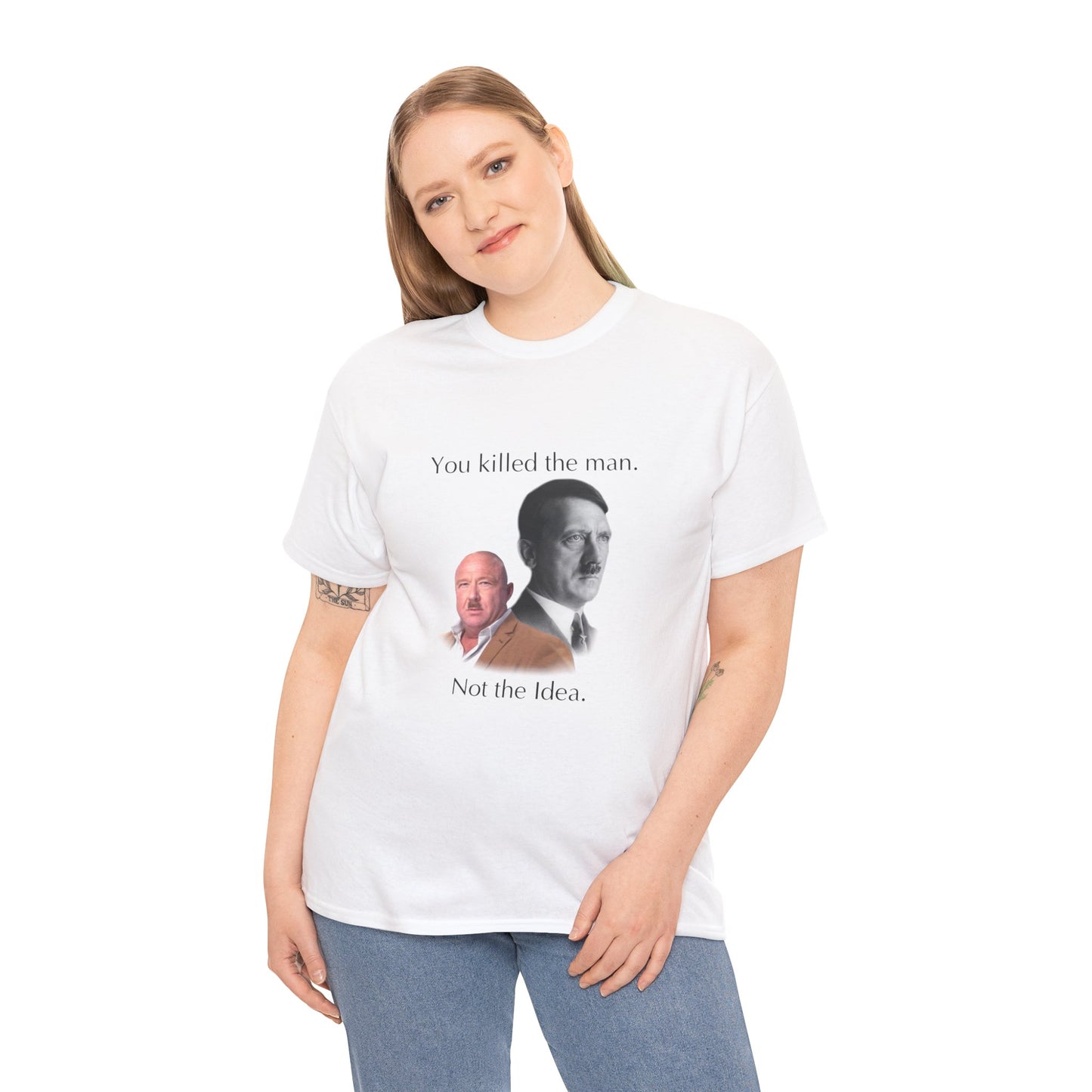 Playful Unisex Tee: 'You Killed the Man, Not the Idea' Graphic T-Shirt, Funny Gift, Quirky Humor, Casual Wear, Meme Apparel