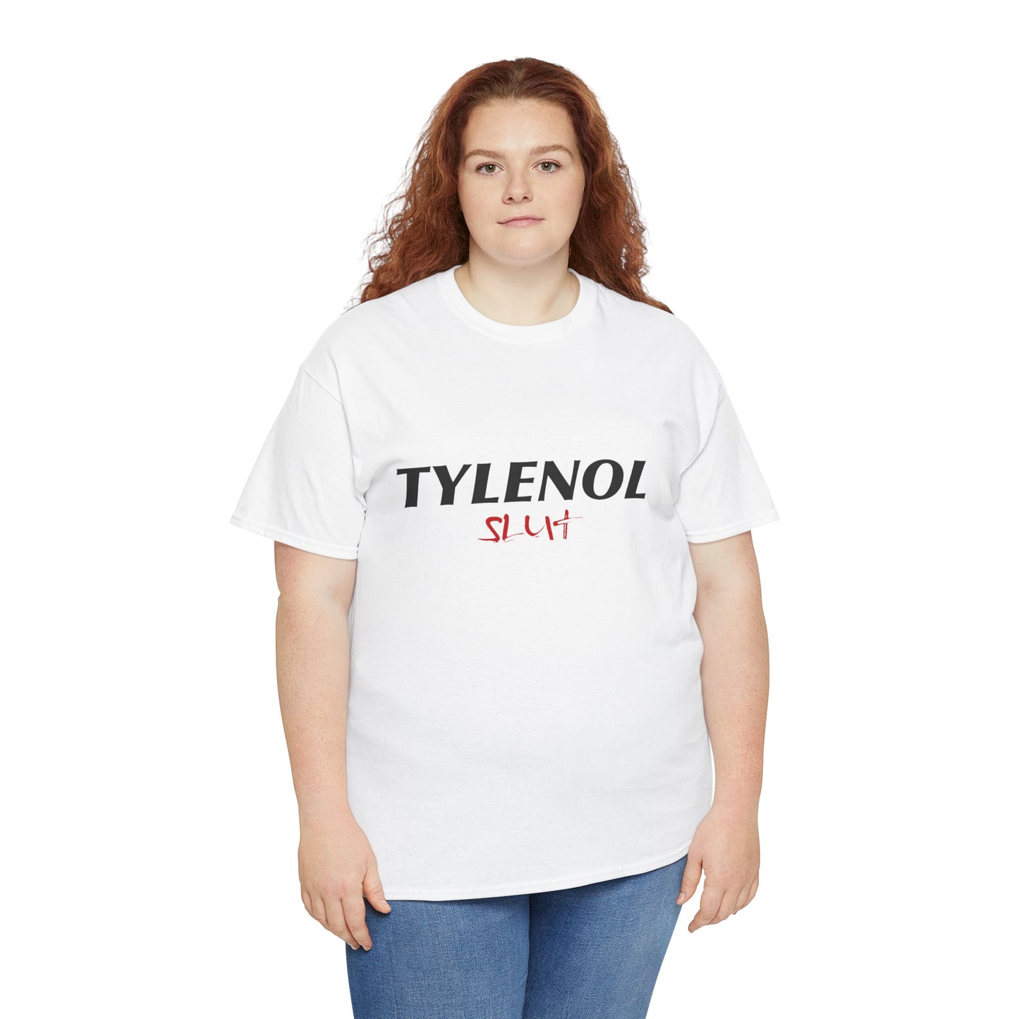 Humorous Unisex Heavy Cotton Tee - 'Tylenol SLUT' T-Shirt, Funny Gift, Casual Wear, Statement Shirt, Birthday Gift